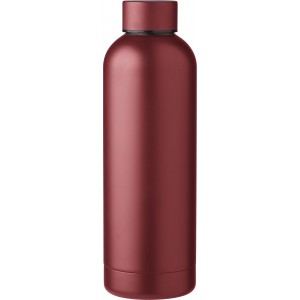 Recycled stainless steel bottle Isaiah, burgundy (Water bottles)