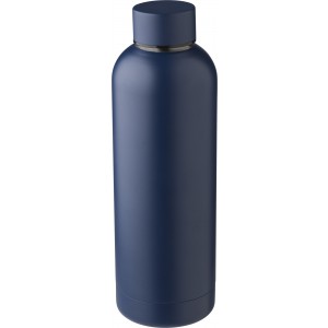 Recycled stainless steel bottle Isaiah, navy (Water bottles)