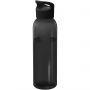 Sky 650 ml recycled plastic water bottle, Solid black