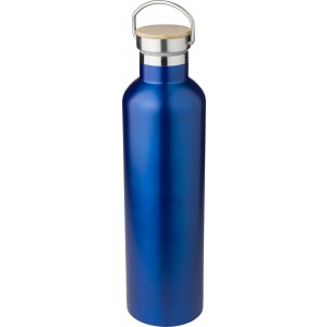 Stainless steel double walled bottle Damien, blue (Water bottles)