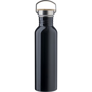 Stainless steel drinking bottle Poppy, black (Water bottles)