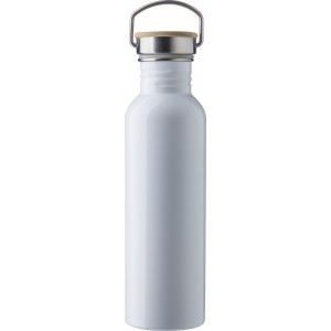 Stainless steel drinking bottle Poppy, white (Water bottles)