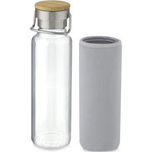 Thor 660 ml glass bottle with neoprene sleeve, Grey (Water bottles)
