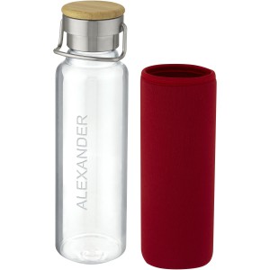 Thor 660 ml glass bottle with neoprene sleeve, Red (Water bottles)