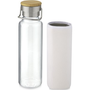 Thor 660 ml glass bottle with neoprene sleeve, White (Water bottles)