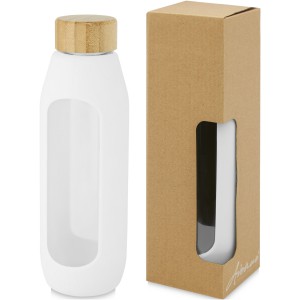 Tidan 600 ml borosilicate glass bottle with silicone grip, W (Water bottles)
