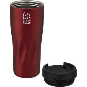 Waves 450 ml copper vacuum insulated tumbler, Red (Glasses)