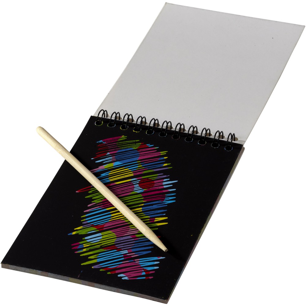 Printed Waynon colourful scratch pad with scratch pen, White (Drawing set)