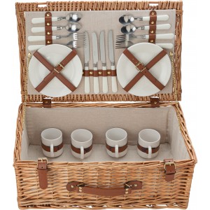 Willow picnic basket Levin, brown (Picnic, camping, grill)