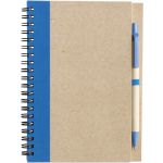 Wire bound notebook with ballpen., light blue