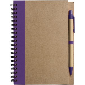 Wire bound notebook with ballpen. Stella, purple (Notebooks)