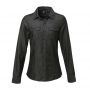 WOMEN'S JEANS STITCH DENIM SHIRT, Black Denim