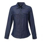 WOMEN'S JEANS STITCH DENIM SHIRT, Indigo Denim (PR322ID)