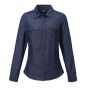 WOMEN'S JEANS STITCH DENIM SHIRT, Indigo Denim