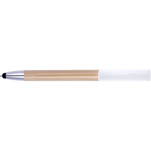 Bamboo 2-in-1 ballpen Colette, white (Wooden, bamboo, carton pen)