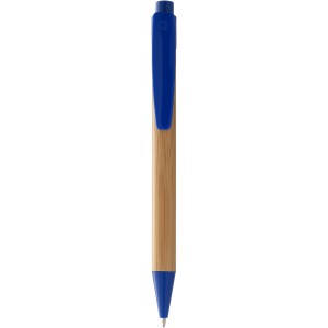 Borneo bamboo ballpoint pen, Natural,Royal blue (Wooden, bamboo, carton pen)