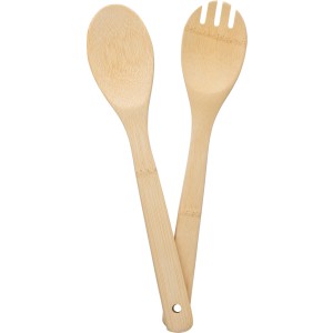Bamboo salad cutlery Elara, Brown/Khaki (Wood kitchen equipments)