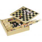 Wooden 5-in-1 game set Cherie, brown (6163-11)