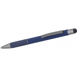 Aluminium ballpen Jett, blue (Wooden, bamboo, carton pen)