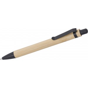 Bamboo ballpen, black (Wooden, bamboo, carton pen)