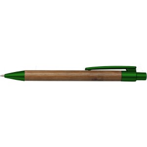 Bamboo ballpen Lacey, green (Wooden, bamboo, carton pen)