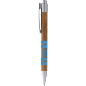 Borneo bamboo ballpoint pen, Natural,Silver (Wooden, bamboo, carton pen)