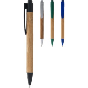 Borneo bamboo ballpoint pen, Natural,Silver (Wooden, bamboo, carton pen)