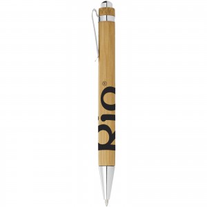 Celuk bamboo ballpoint pen, Brown, White (Wooden, bamboo, carton pen)