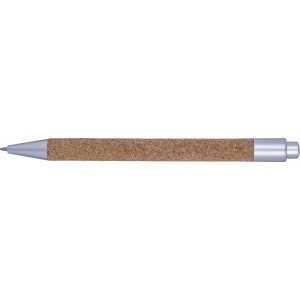 Cork ballpen Macie, silver (Wooden, bamboo, carton pen)