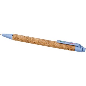 Midar cork and wheat straw ballpoint pen, Blue (Wooden, bamboo, carton pen)