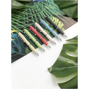 Nash wheat straw chrome tip ballpoint pen, Black (Wooden, bamboo, carton pen)