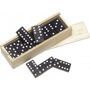 Wooden box with domino game Enid, brown (Games)