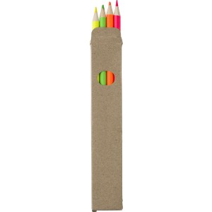 Wooden highlighter pencil set Kaden, brown (Drawing set)