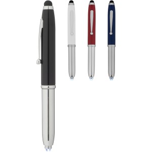 Xenon stylus ballpoint pen with LED light, White,Silver (Metallic pen)