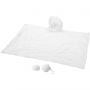 Xina rain poncho in storage ball with keychain, White