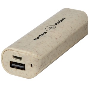 Yoko 1200mAh wheat straw power bank, Beige (Powerbanks)