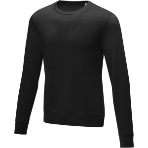 Zenon men's crewneck sweater, Solid black (Pullovers)