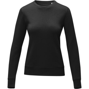 Zenon women's crewneck sweater, Solid black (Pullovers)