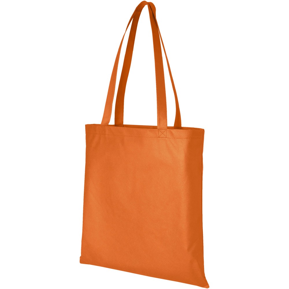 Printed Zeus non-woven convention tote bag, Orange (Shopping bags)