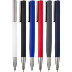 Ziggur aluminium ballpoint pen (blue ink), Red (Metallic pen)