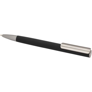 Ziggur aluminium ballpoint pen (blue ink), Solid black (Metallic pen)