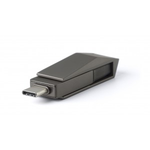 Zinc alloy USB stick Dorian, gun metal (Pendrives)