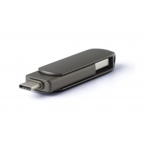 Zinc alloy USB stick Harlow, gun metal (Pendrives)