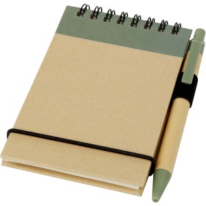 Zuse A7 recycled jotter notepad with pen, Heather green, Nat (Notebooks)